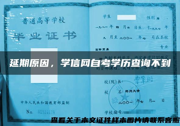 延期原因，学信网自考学历查询不到