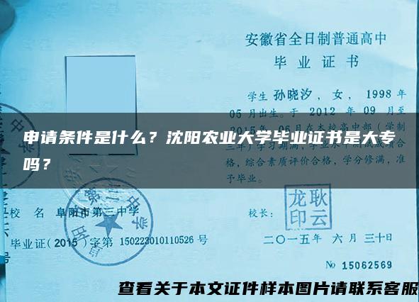 申请条件是什么？沈阳农业大学毕业证书是大专吗？