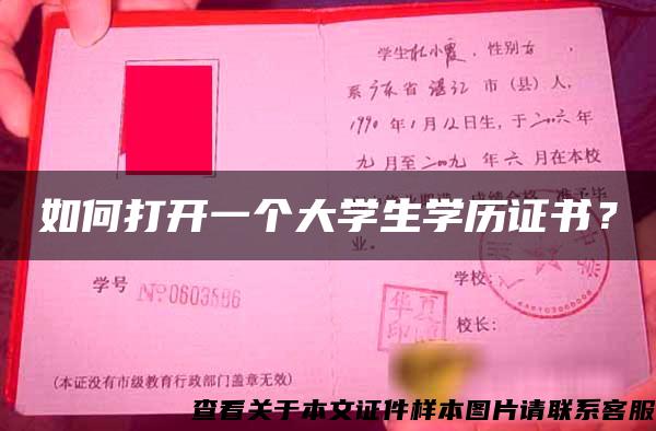 如何打开一个大学生学历证书？