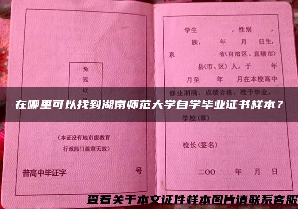 在哪里可以找到湖南师范大学自学毕业证书样本？