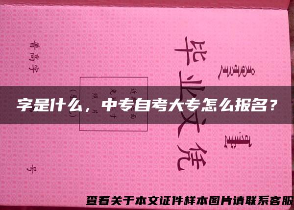 字是什么，中专自考大专怎么报名？