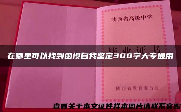 在哪里可以找到函授自我鉴定300字大专通用