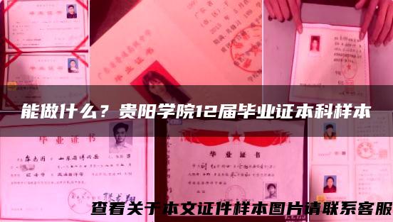 能做什么？贵阳学院12届毕业证本科样本