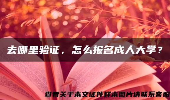 去哪里验证，怎么报名成人大学？