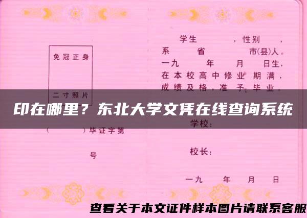 印在哪里？东北大学文凭在线查询系统