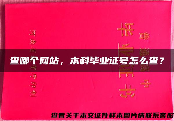 查哪个网站，本科毕业证号怎么查？