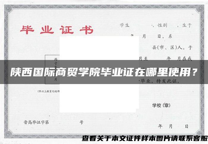 陕西国际商贸学院毕业证在哪里使用？