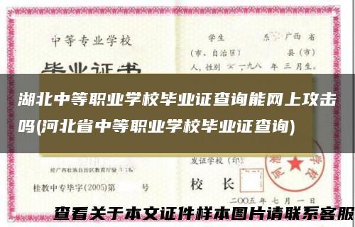 湖北中等职业学校毕业证查询能网上攻击吗(河北省中等职业学校毕业证查询)