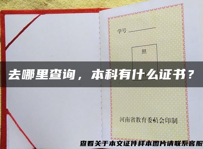 去哪里查询，本科有什么证书？