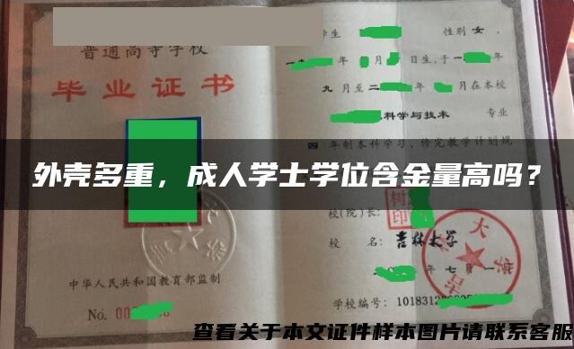 外壳多重，成人学士学位含金量高吗？