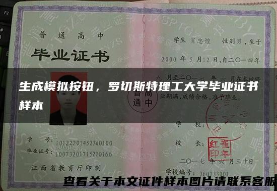 生成模拟按钮，罗切斯特理工大学毕业证书样本