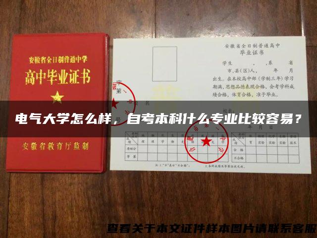 电气大学怎么样，自考本科什么专业比较容易？