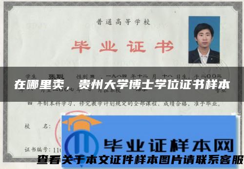 在哪里卖，贵州大学博士学位证书样本