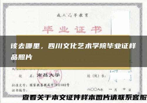 该去哪里，四川文化艺术学院毕业证样品照片