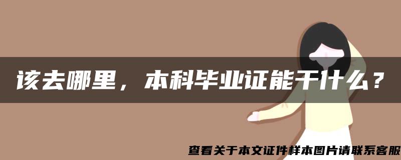 该去哪里，本科毕业证能干什么？