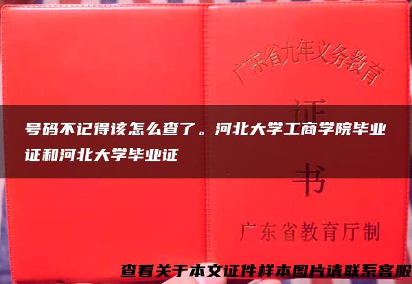 号码不记得该怎么查了。河北大学工商学院毕业证和河北大学毕业证