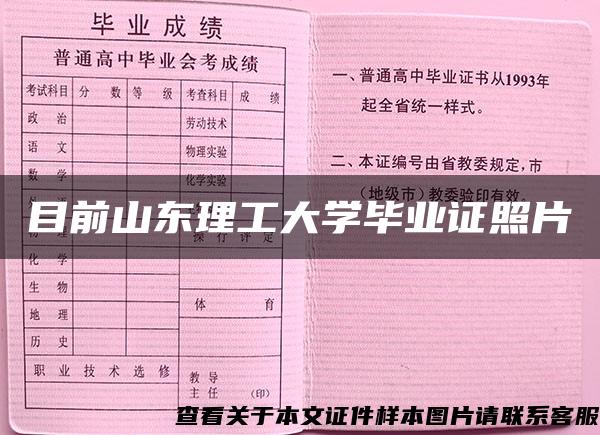 目前山东理工大学毕业证照片