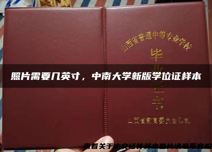 照片需要几英寸，中南大学新版学位证样本