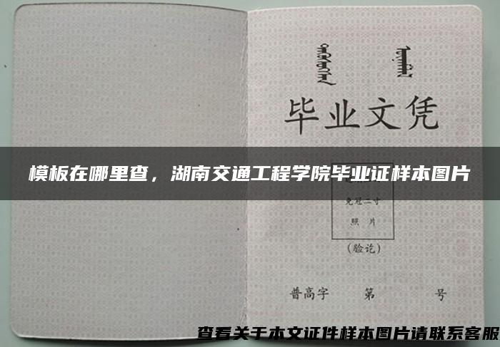 模板在哪里查，湖南交通工程学院毕业证样本图片