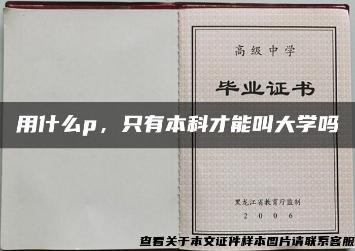 用什么p，只有本科才能叫大学吗