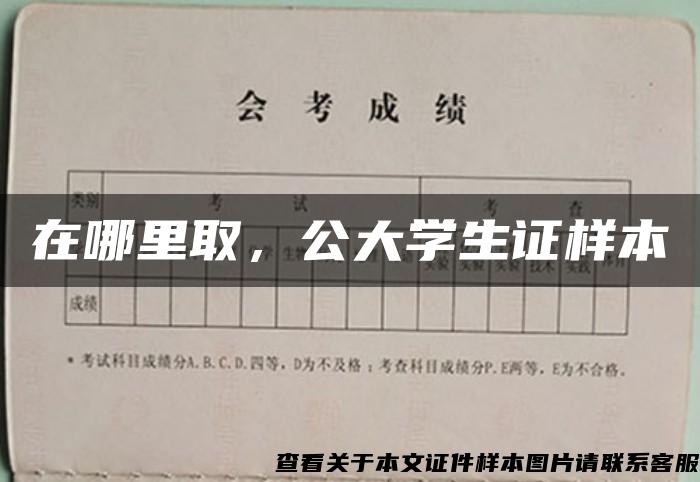 在哪里取，公大学生证样本