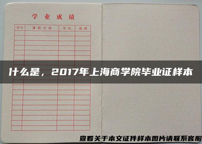 什么是，2017年上海商学院毕业证样本