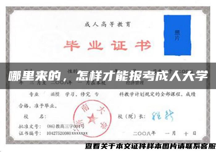 哪里来的，怎样才能报考成人大学