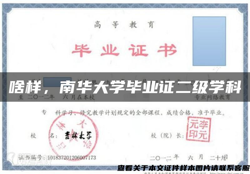 啥样，南华大学毕业证二级学科