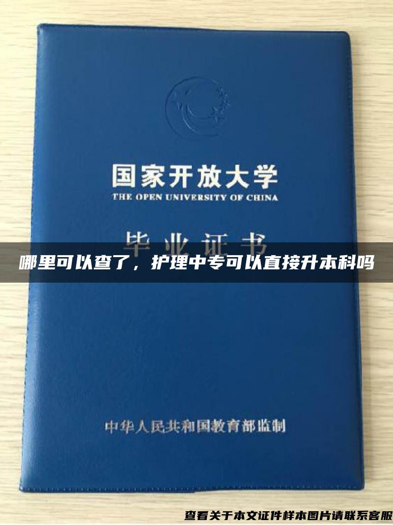 哪里可以查了，护理中专可以直接升本科吗