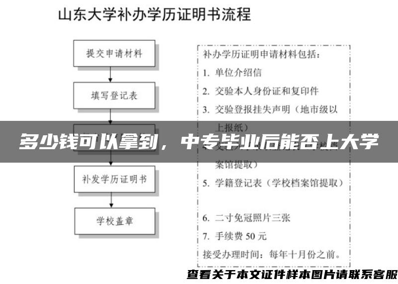 多少钱可以拿到，中专毕业后能否上大学