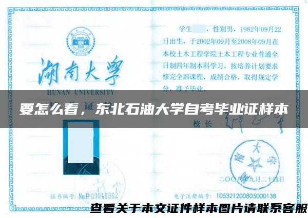 要怎么看，东北石油大学自考毕业证样本