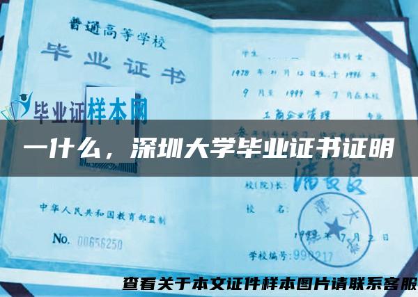 一什么，深圳大学毕业证书证明