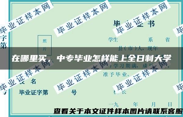 在哪里买，中专毕业怎样能上全日制大学