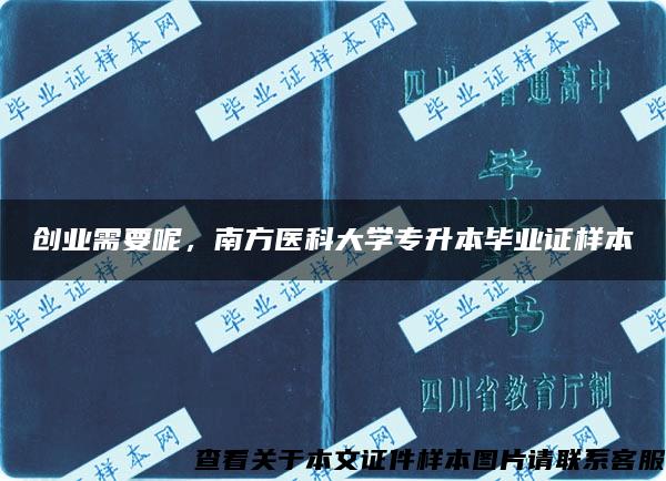 创业需要呢，南方医科大学专升本毕业证样本