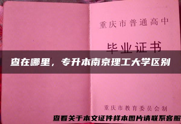 查在哪里，专升本南京理工大学区别