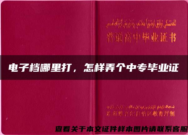 电子档哪里打，怎样弄个中专毕业证