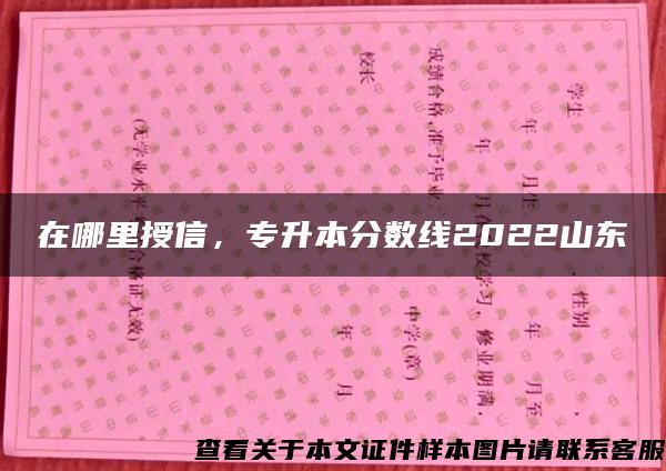 在哪里授信，专升本分数线2022山东