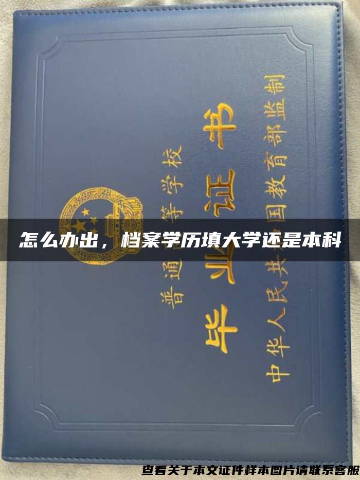 怎么办出，档案学历填大学还是本科