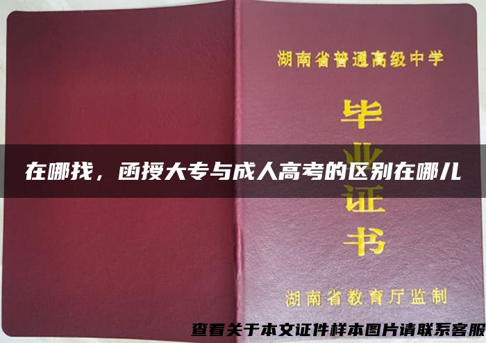 在哪找，函授大专与成人高考的区别在哪儿