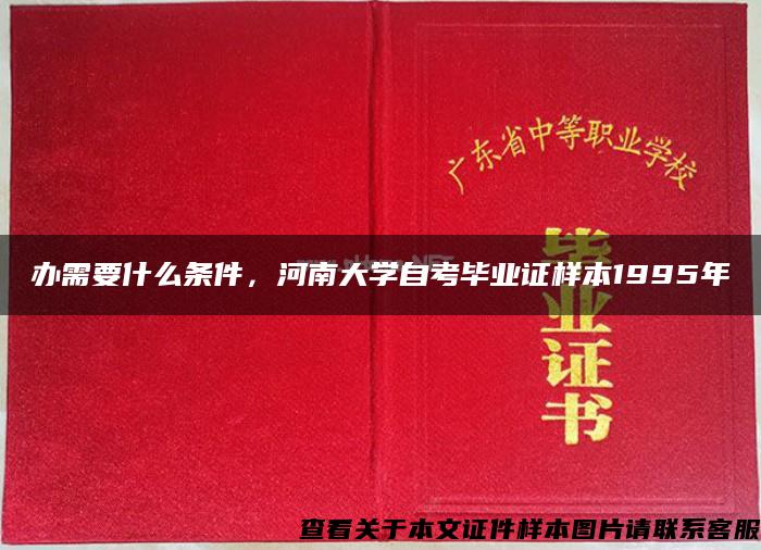 办需要什么条件，河南大学自考毕业证样本1995年