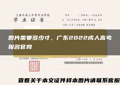 图片需要多少寸，广东2022成人高考报名官网