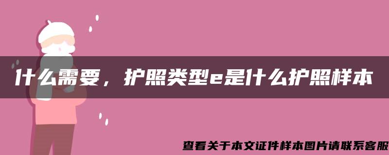 什么需要，护照类型e是什么护照样本