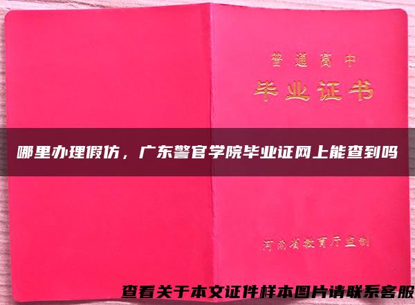 哪里办理假仿，广东警官学院毕业证网上能查到吗