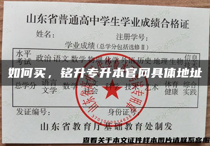 如何买，铭升专升本官网具体地址