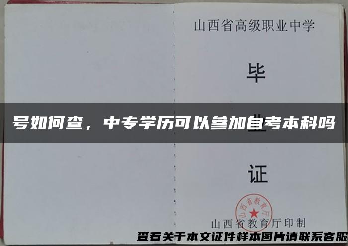 号如何查，中专学历可以参加自考本科吗