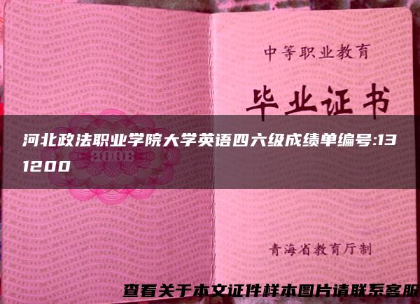 河北政法职业学院大学英语四六级成绩单编号:131200