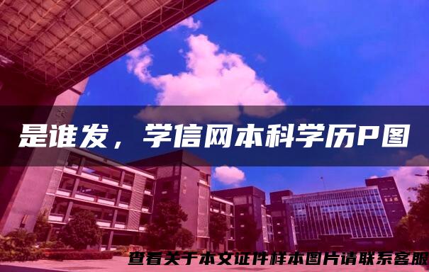 是谁发，学信网本科学历P图