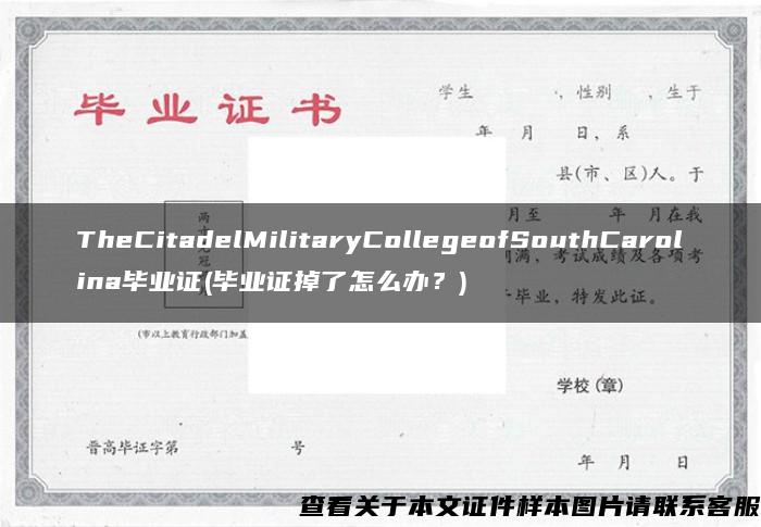 TheCitadelMilitaryCollegeofSouthCarolina毕业证(毕业证掉了怎么办？)