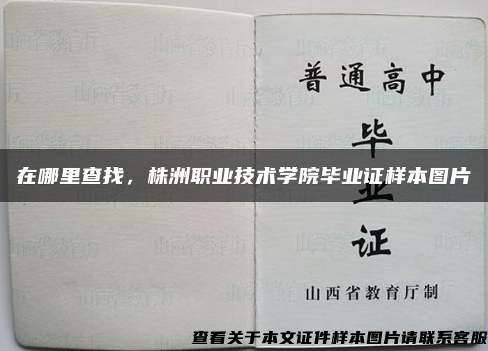 在哪里查找，株洲职业技术学院毕业证样本图片