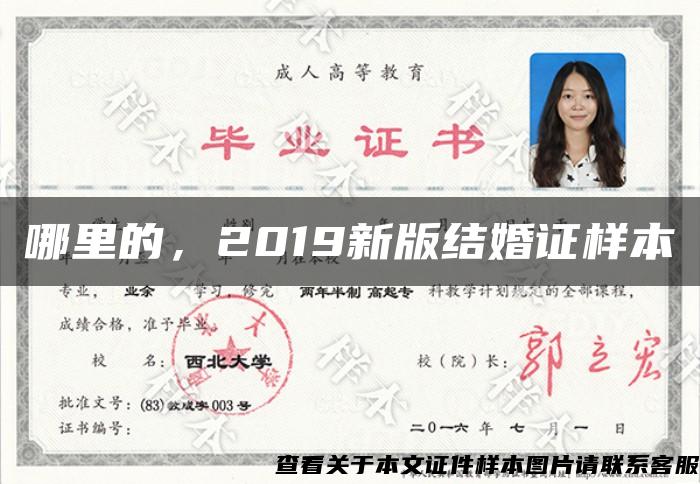 哪里的，2019新版结婚证样本